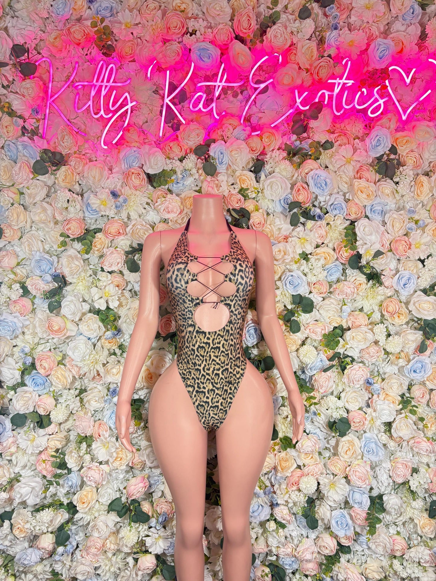 Exotic Dancewear Leopard Bodysuit   Rave Outfit for Parties, Clubwear, or Festivals