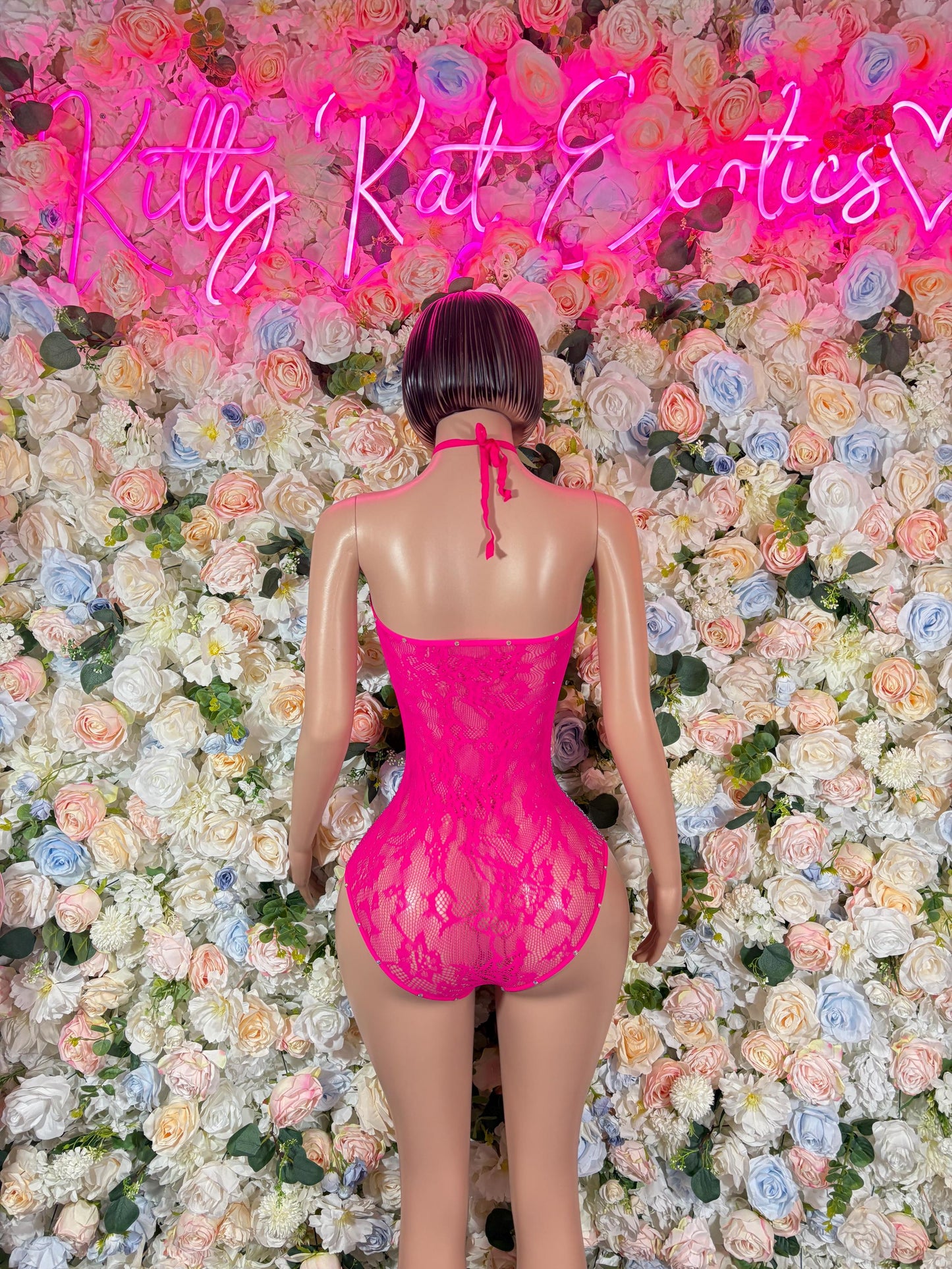 Fishnet Bodysuit Pink - Rave Outfit Exotic Dancewear