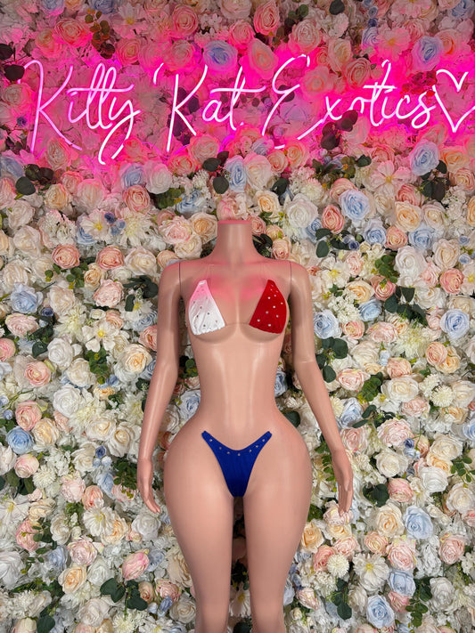 Fourth of July   Two - Piece Bikini Patriotic Swimsuit for Beach, Pool Parties, or Summer Fun | Stylish and Comfortable Swimwear