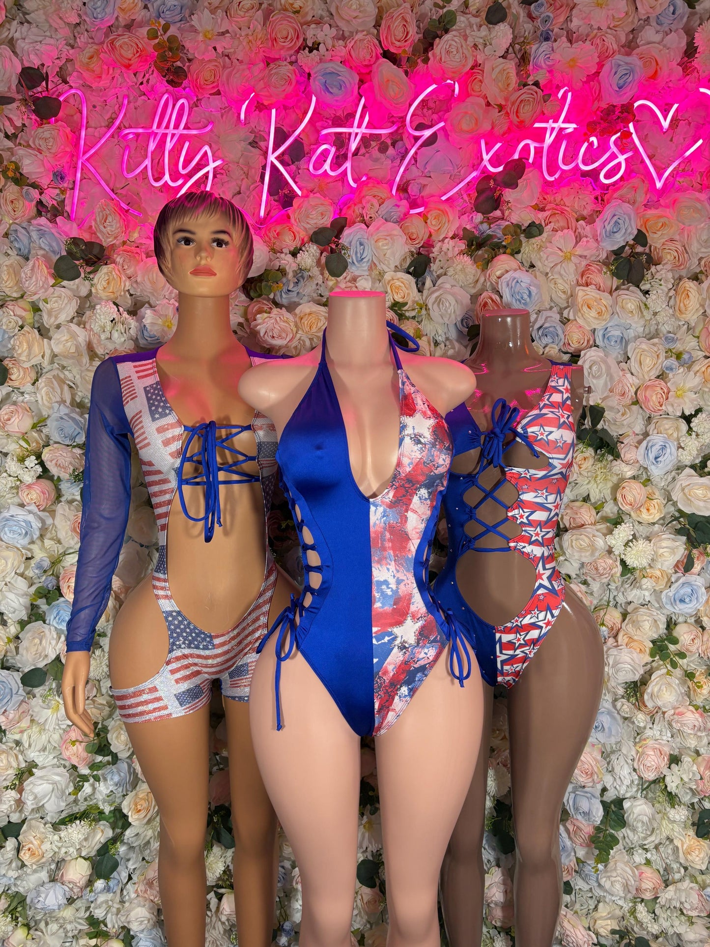 USA One - Piece Bodysuit Bartender  Patriotic Swimsuit for Beach, Pool Parties, or Summer Fun