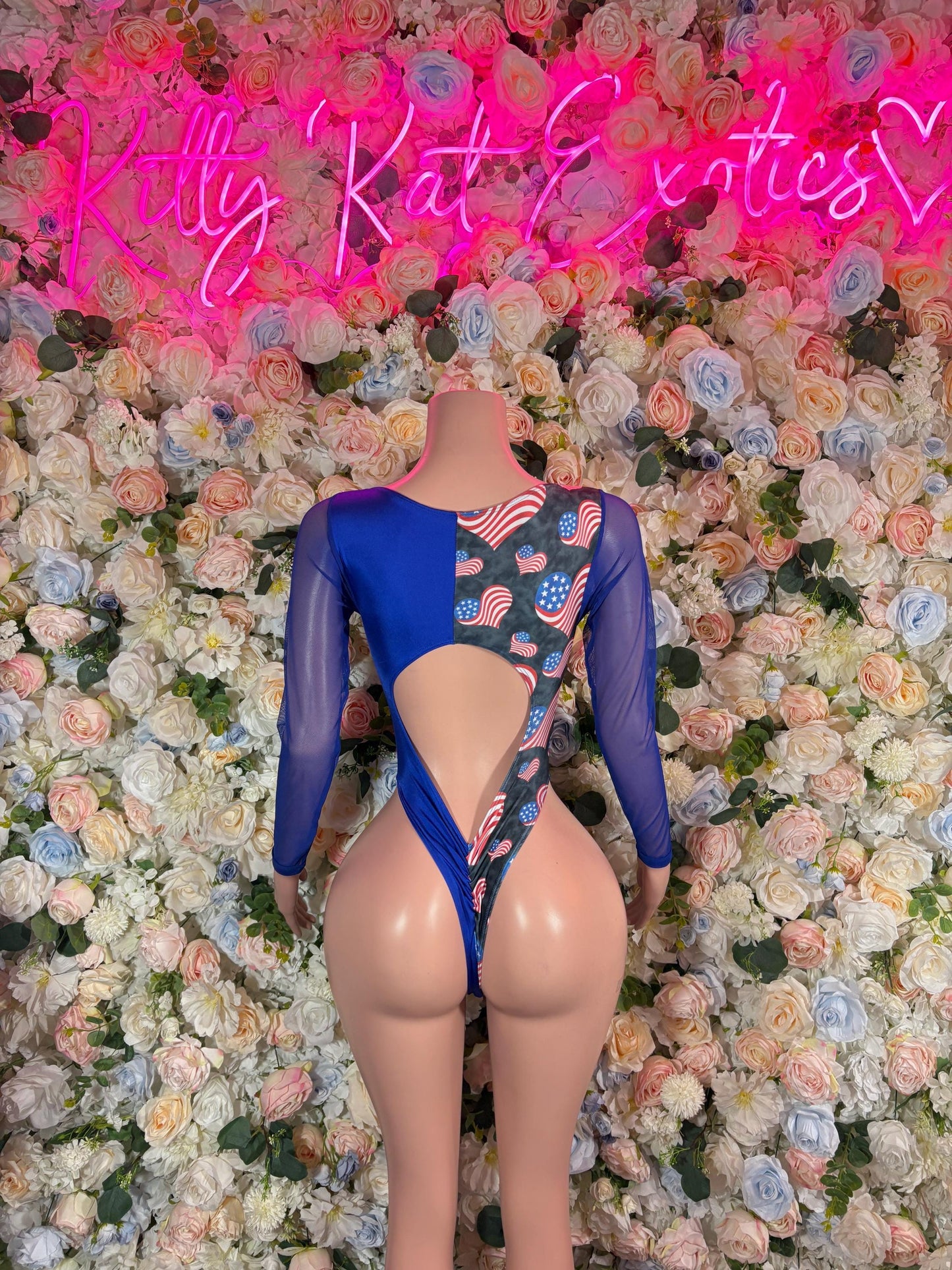 USA Flag - Bottlegirl Bodysuit Bartender  Patriotic Swimsuit for Beach, Pool Parties, or Summer Fun