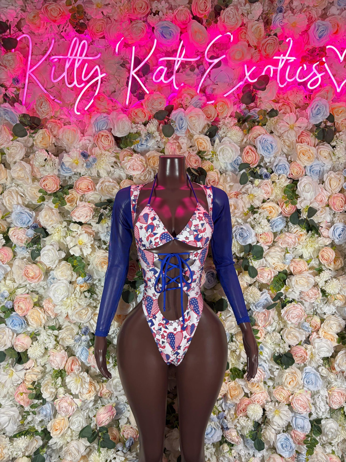 Fourth of July - Bottlegirl Bodysuit Bartender  Patriotic Swimsuit for Beach, Pool Parties, or Summer Fun