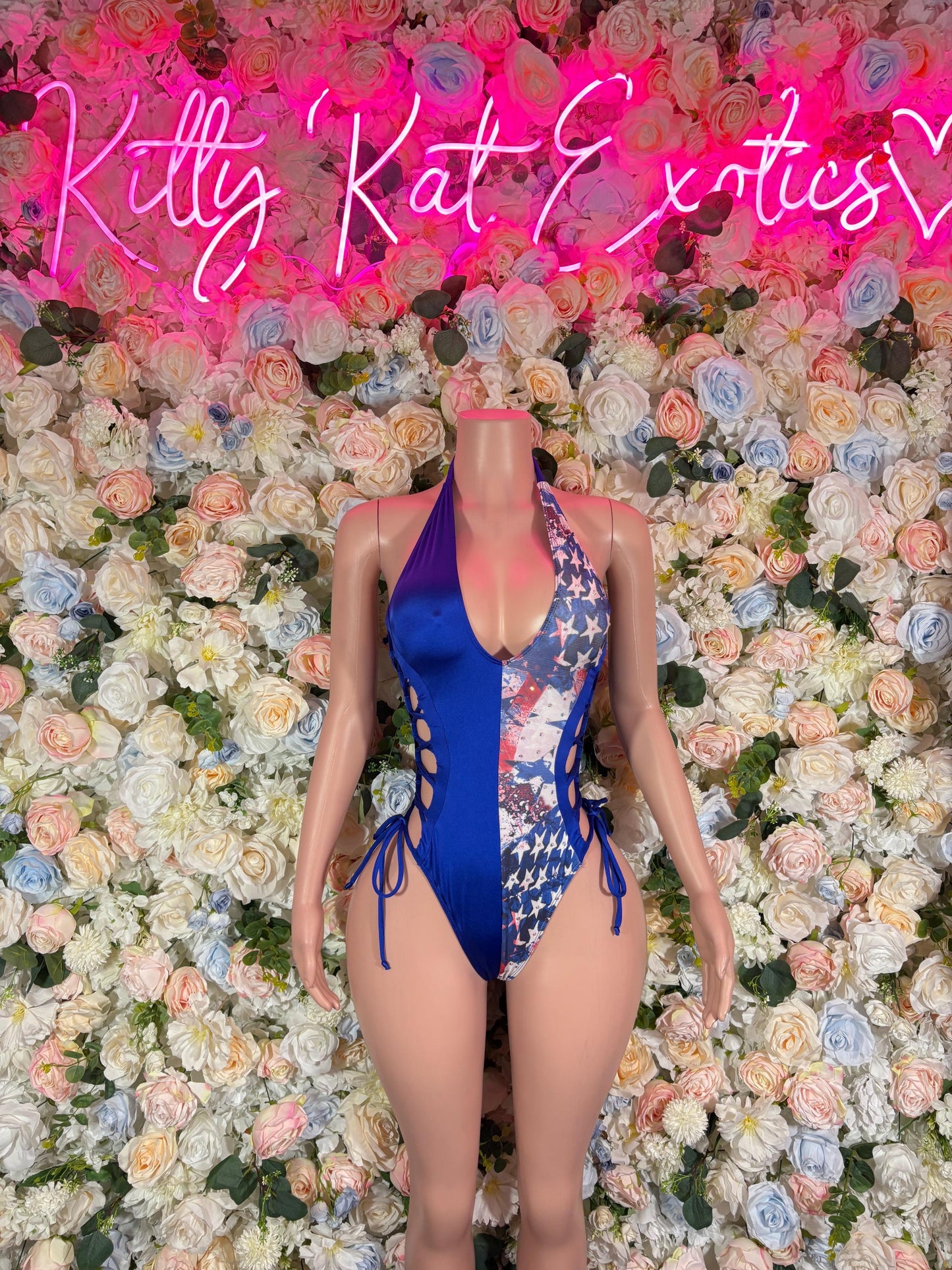 Fourth of July - Bottlegirl Bodysuit Bartender  Patriotic Swimsuit for Beach, Pool Parties, or Summer Fun