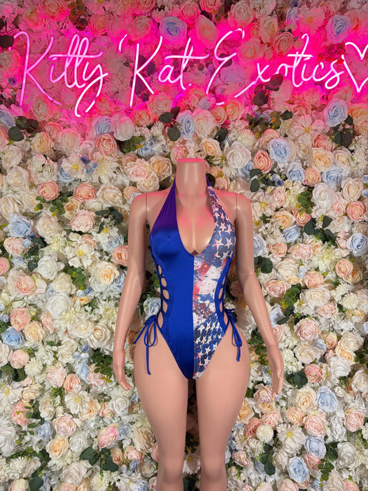 Fourth of July - Bottlegirl Bodysuit Bartender  Patriotic Swimsuit for Beach, Pool Parties, or Summer Fun