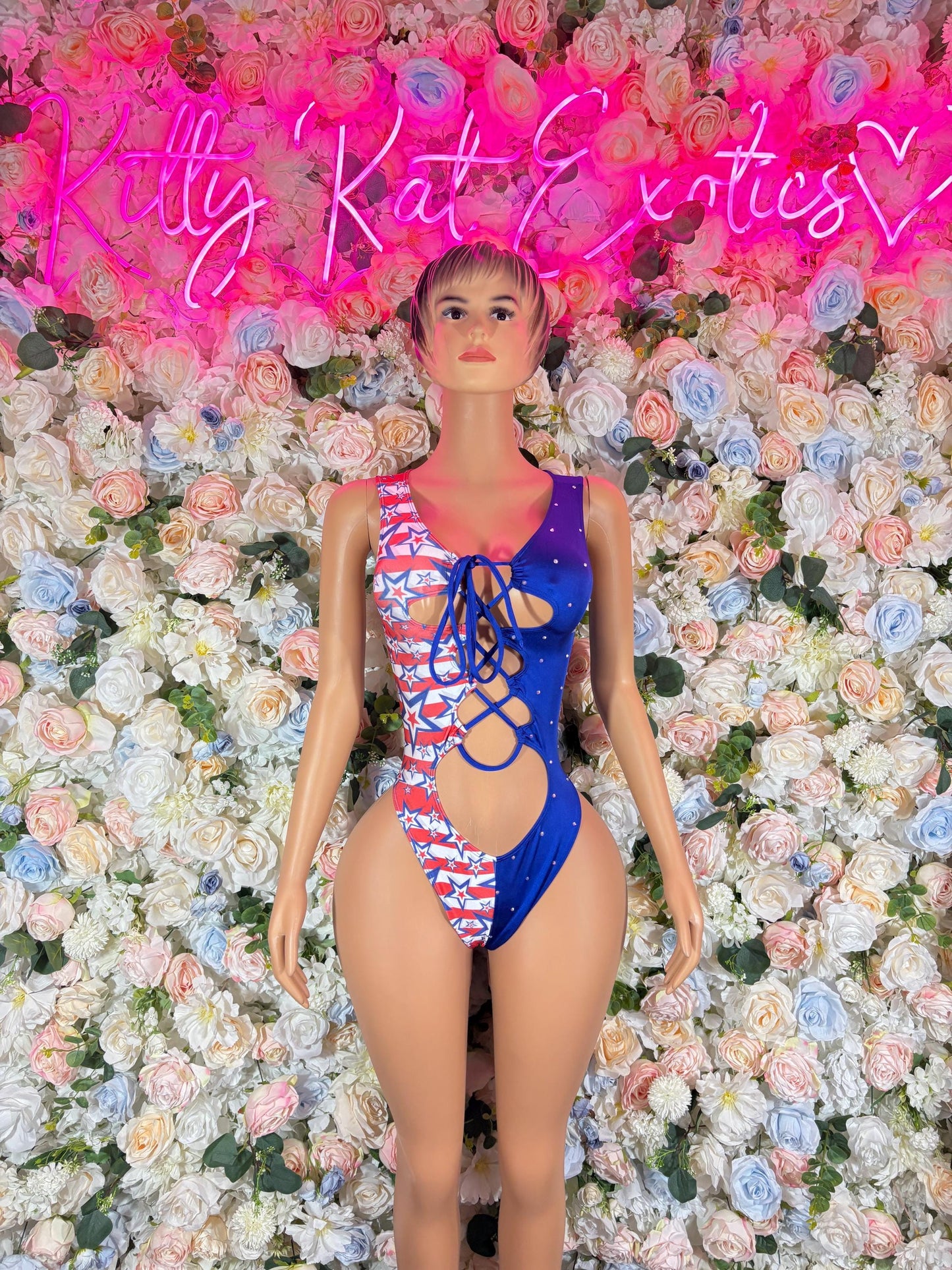 Summer USA - Bottlegirl Bodysuit Bartender  Patriotic Swimsuit for Beach, Pool Parties, or Summer Fun