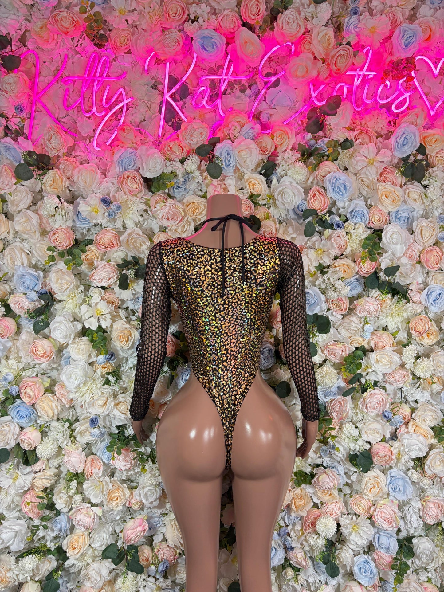 Bottlegirl One-Piece Gold Cheetah  Bodysuit  Exotic Dancewear for Performers, Raves, or Night Out | Bottle girl Outfits