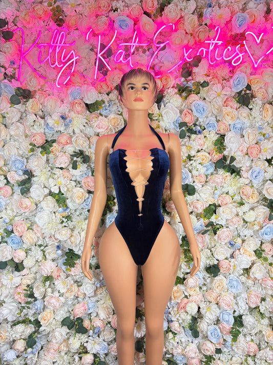 Exotic Dancewear One-Piece Blue  Bodysuit  Rave Outfit for Performers, Raves, or Night Out | Bottle girl Outfits