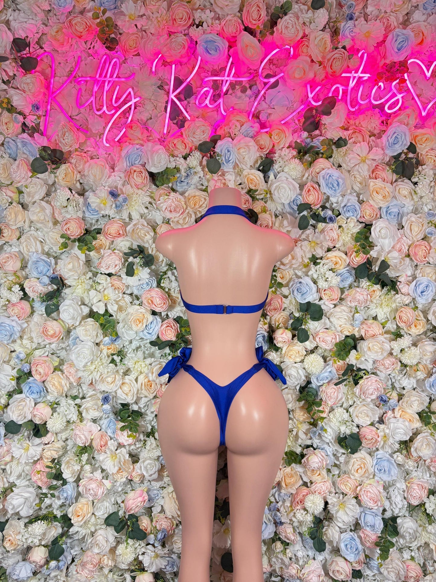 Exotic Dancewear Two-Piece Blue  Bikini  Rave Outfit for Performers, Raves, or Night Out | Bottle girl Outfits