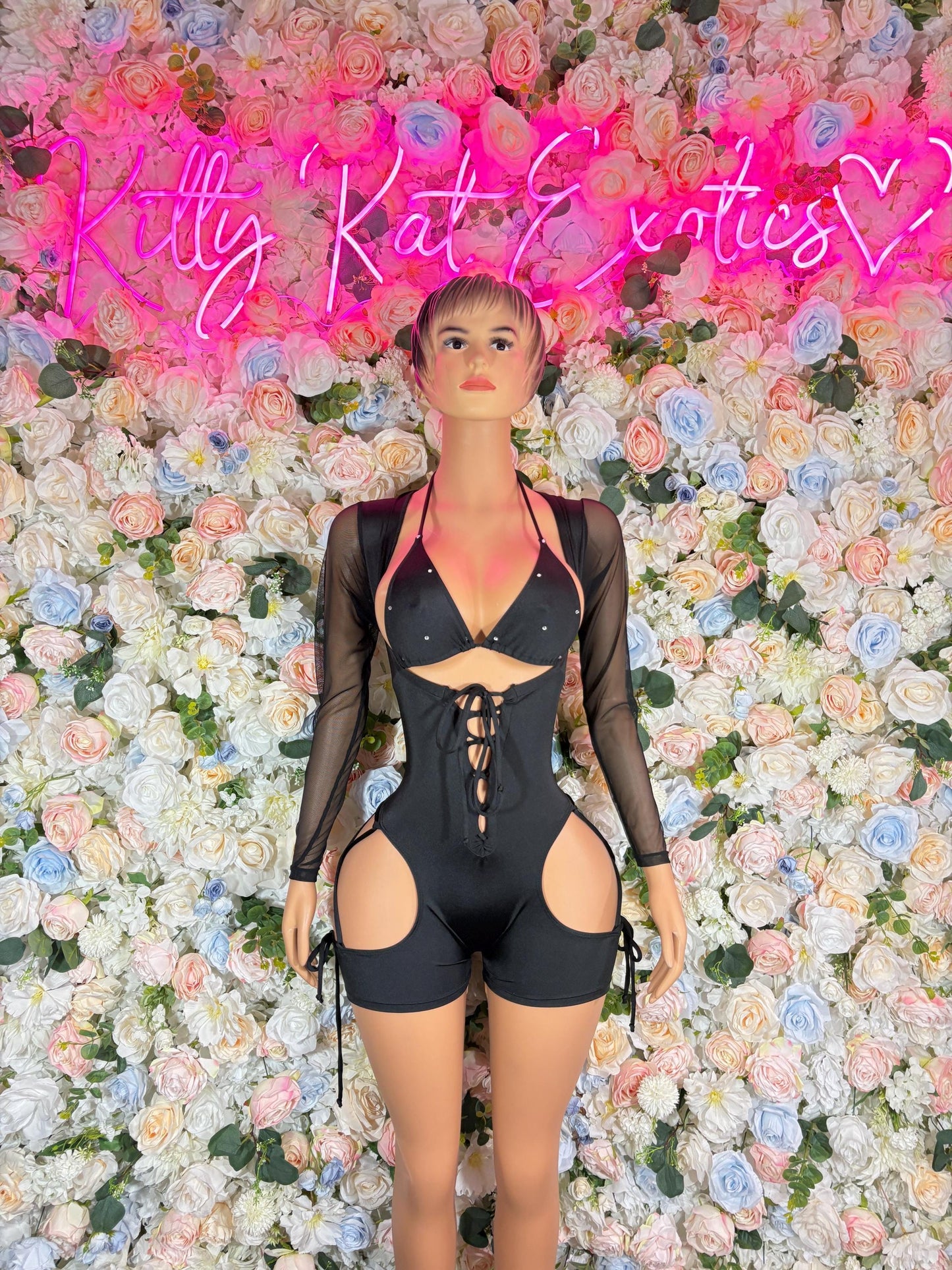 Bottlegirl Bodysuit Black, Bartender Uniform, Rave Festival Wear, Exotic Dancewear, Clubwear Costume, Waitress Set