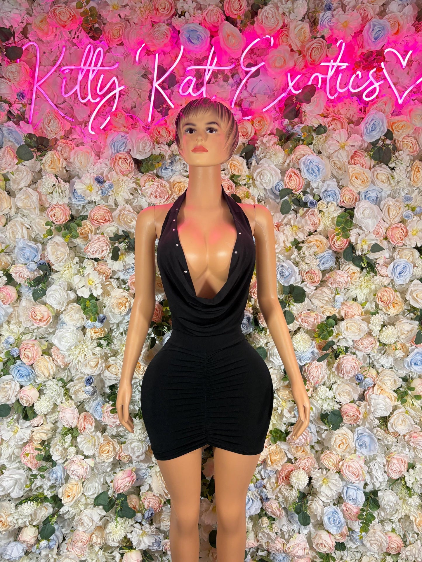 Black Dress  Exotic Dancewear Dress, Rave Clubwear, Sexy Festival Outfit, Stripper Stagewear, Bottle Girl Nightclub Dress