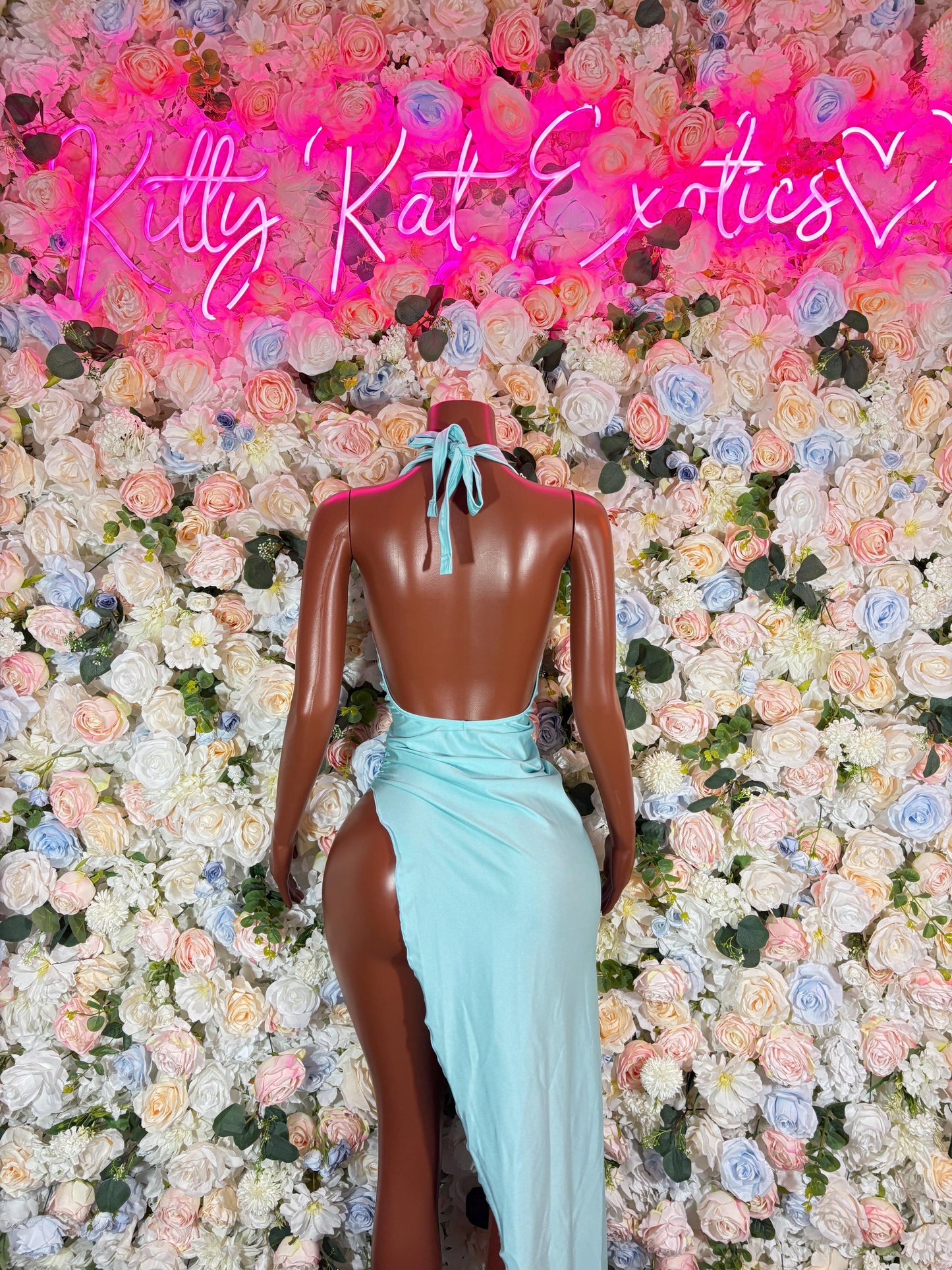 Gown Baby Blue Lingerie Costume  Red Gown  Romantic Dancewear Outfit  Exotic Dancer