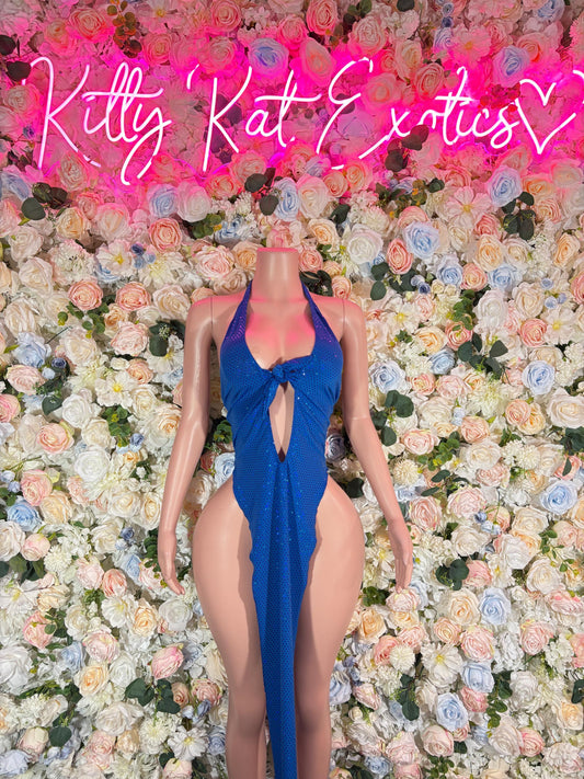 Gown Dress Royal Blue Lingerie Costume  Red Gown  Romantic Dancewear Outfit  Exotic Dancer