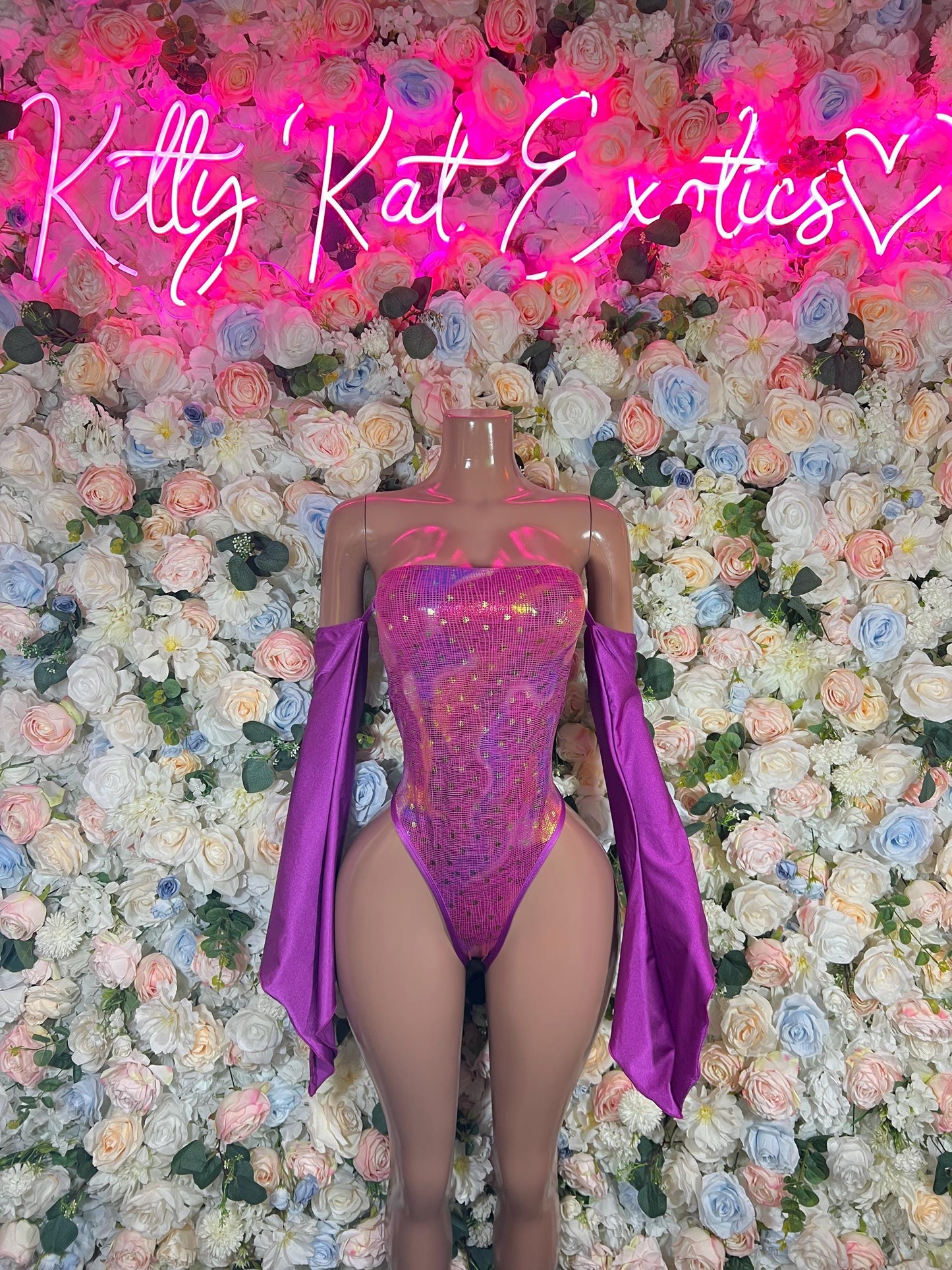 Rave Outfit Festival One Piece Bodysuit Purple  - Sexy Performance Costume, Latin Sultry, Bold Dance Outfit, Womens Party Outfit