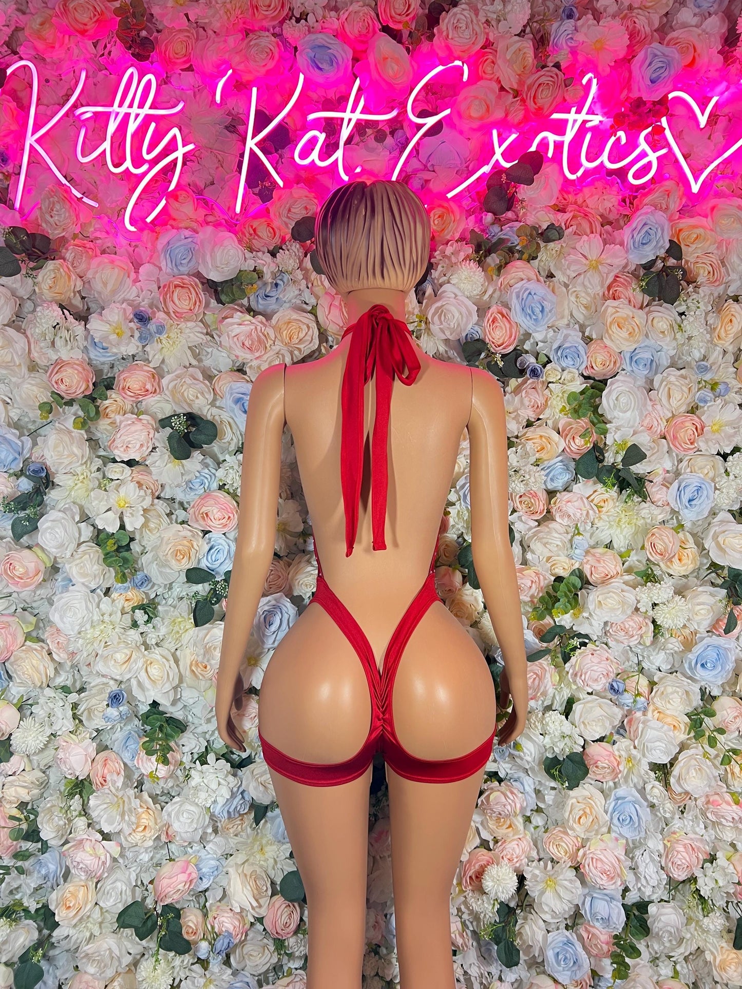 Exotic Dancewear One Piece Red  - Rave Outfits Costume Bold Dance Outfit