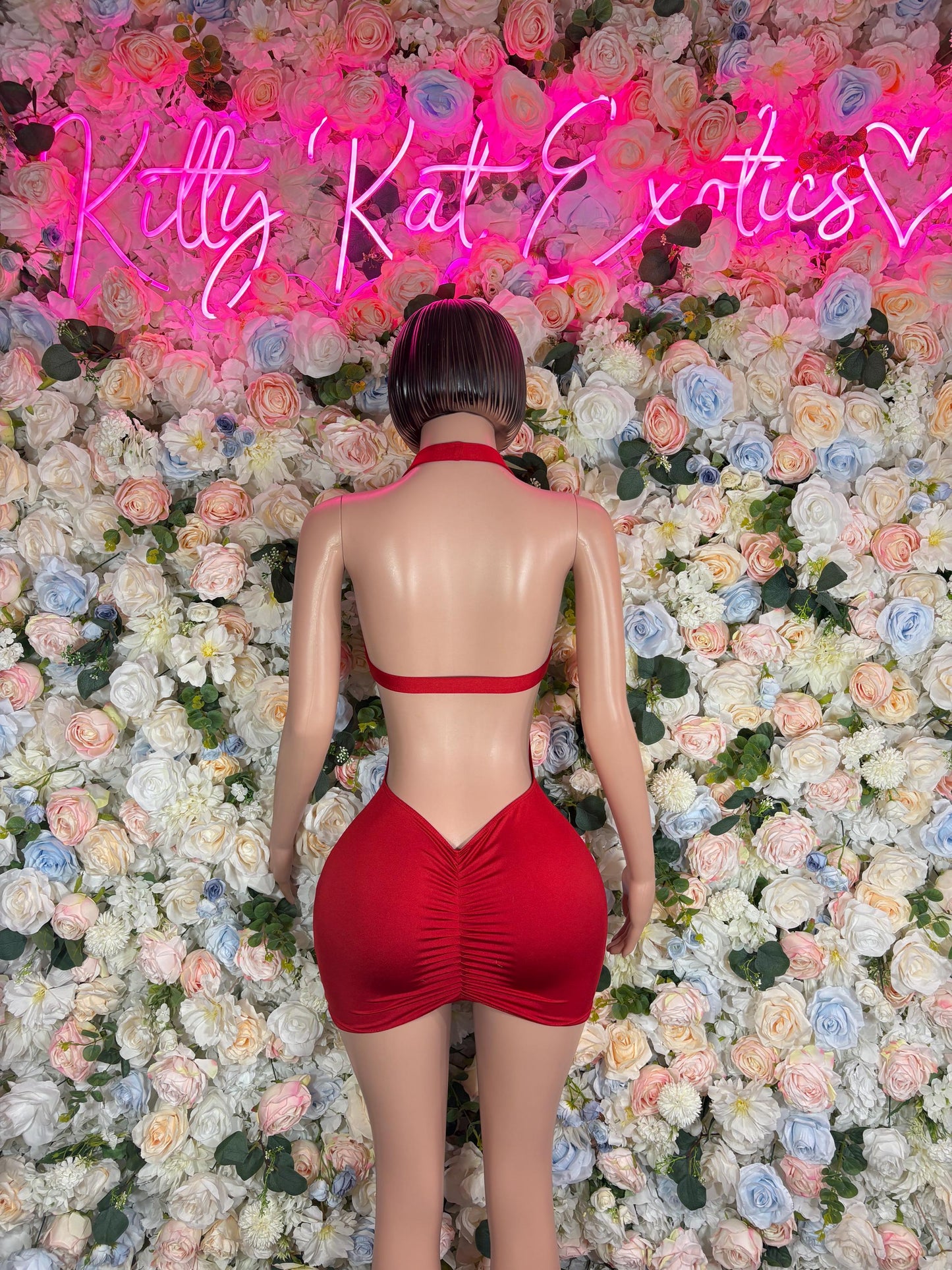 Red Rhinestone Dress  Sexy Festival Outfit, Ravewear, Club Dress, Exotic Dancewear, EDM Party Look, Summer Womens Clothing