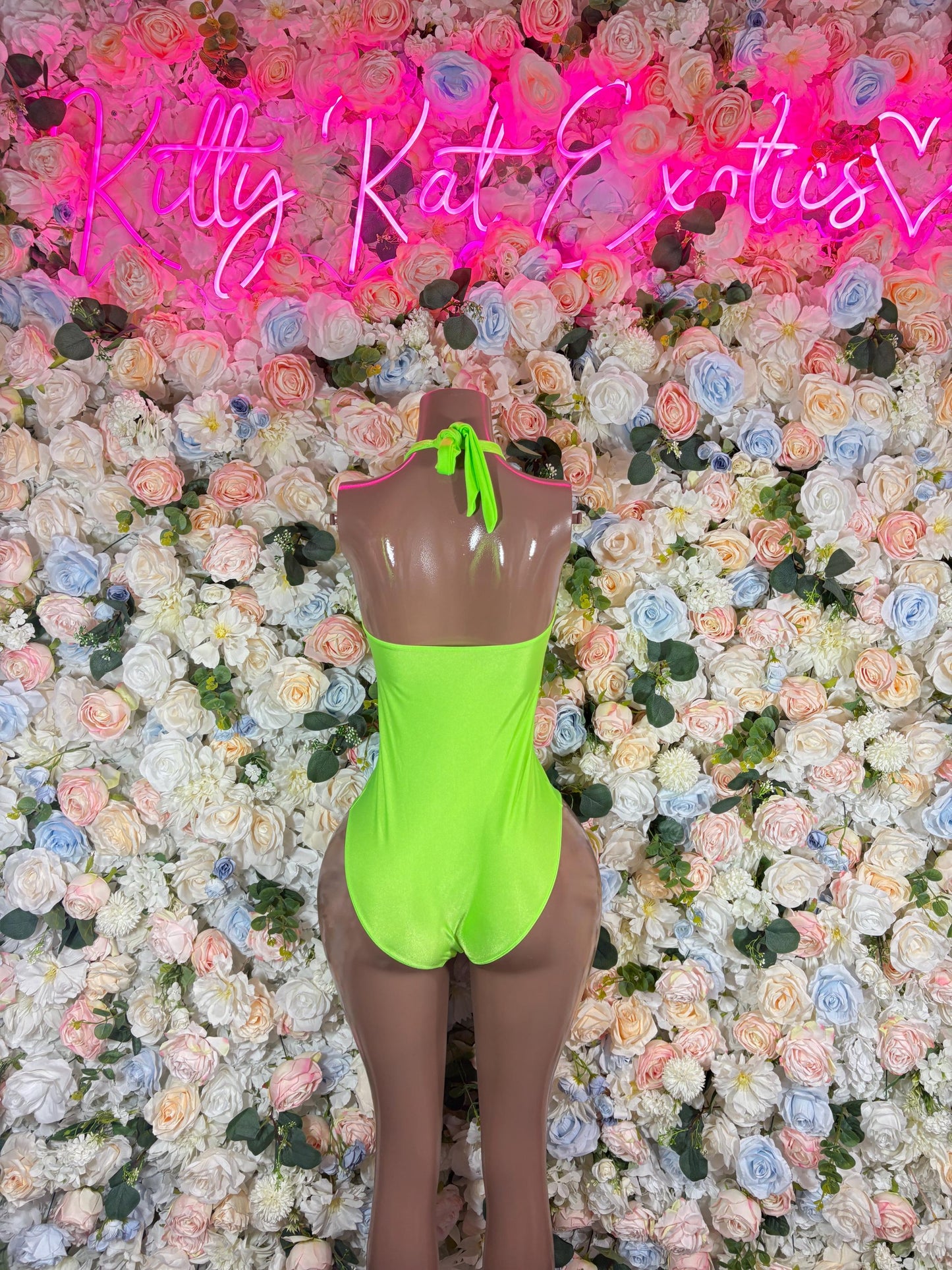 Rave wear Festival wear  One Piece Bodysuit Neon Green  - Sexy Performance Costume, Latin Sultry, Bold Dance Outfit