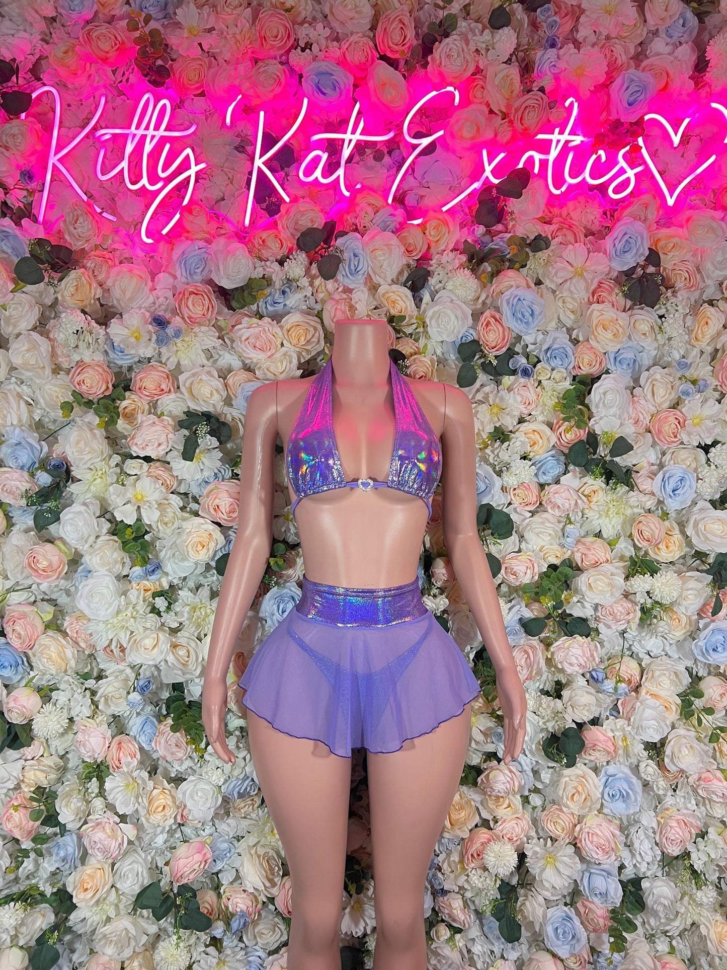 Festival Outfit Two Piece Purple Skirt Set- Festival, Sexy for Performers, Events, or Special Occasions