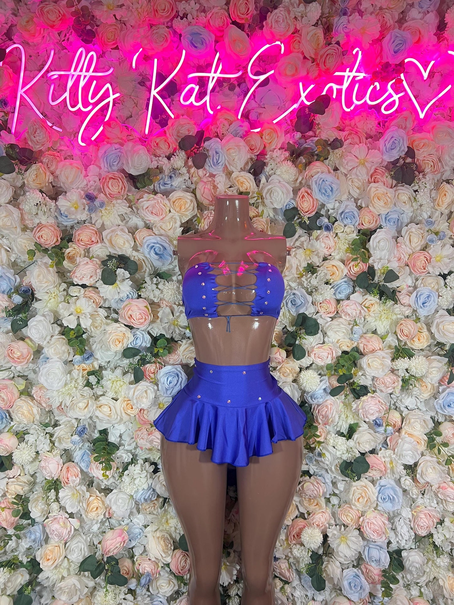 Rave wear Two Piece Purple Skirt Set- Festival, Sexy for Performers, Events, or Special Occasions