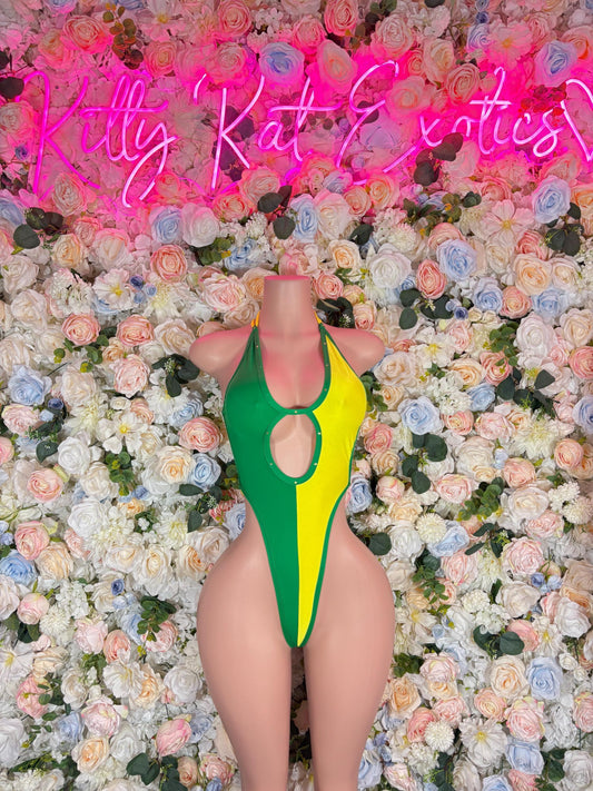 Carnival Outfit Brazilian Flag Bikini Set | Two-Piece Swimsuit | Festival Outfit | Brazilian Cut Bikini | Country Flag Swimwear | Beachwear