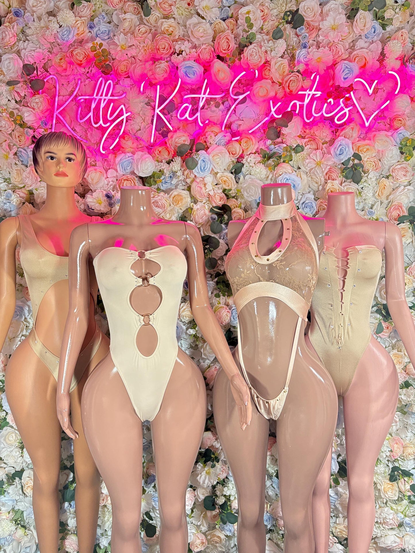 Bottlegirl Bodysuit One Piece Nude  Ravewear Festival wear Bartender Outfit