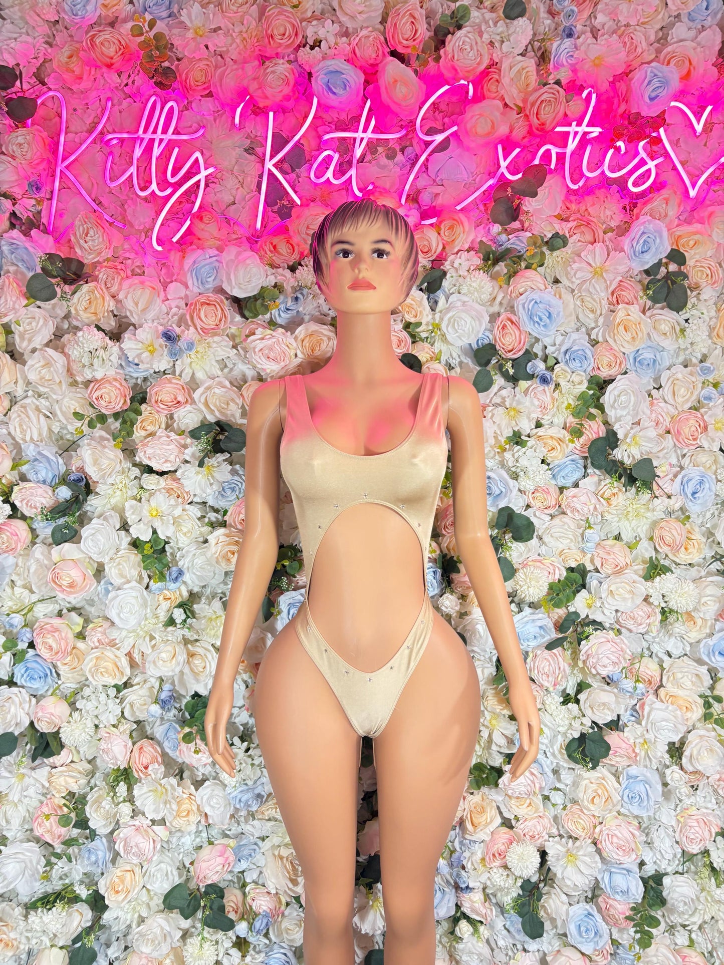 Bottlegirl Bodysuit One Piece Nude  Ravewear Festival wear Bartender Outfit