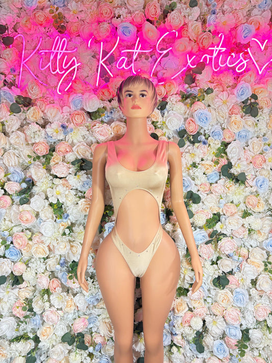 Bottlegirl Bodysuit One Piece Nude  Ravewear Festival wear Bartender Outfit