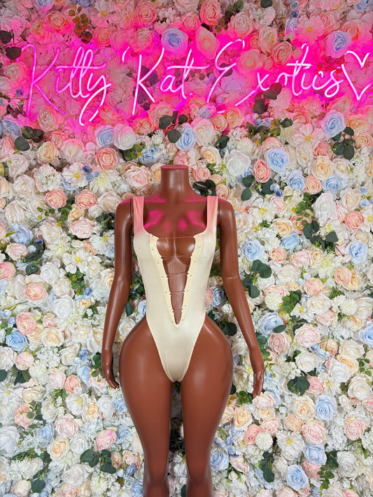 Bartender Bodysuit One Piece Nude  Ravewear Festival wear Bartender Outfit