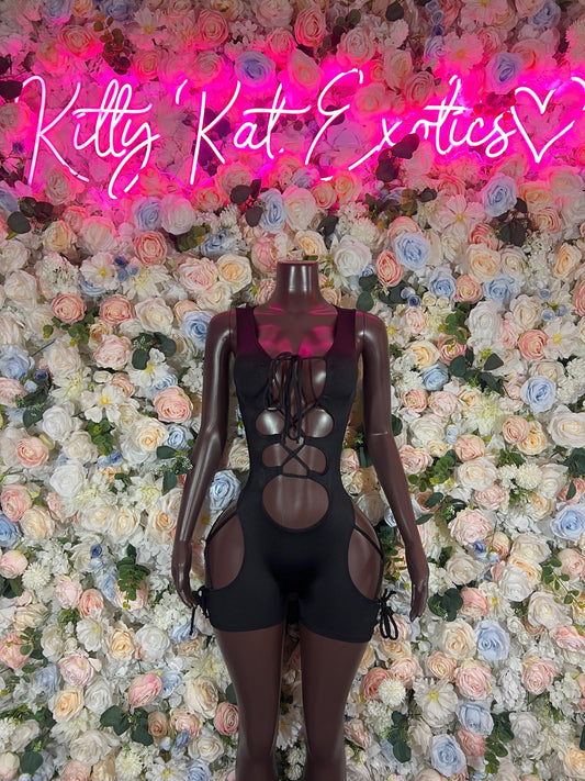 Festival Outfit Black Bodysuit -  Exotic Dancewear Rave Outfits, Events, or Special Occasions