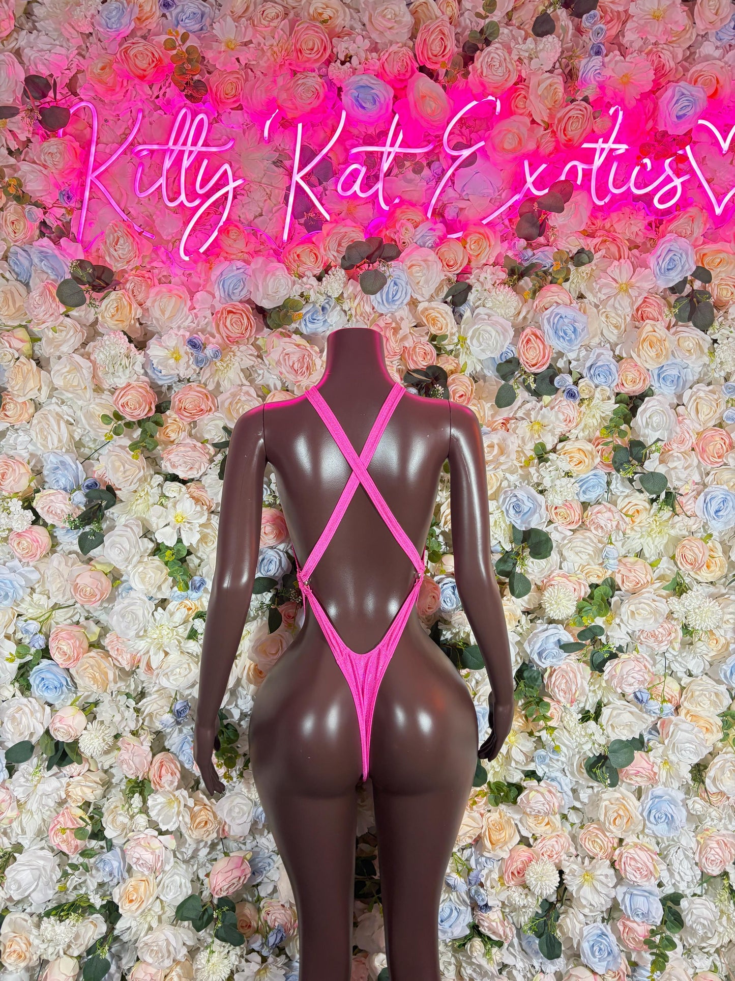 Festival Outfit One-Piece Pink Rave Bodysuit Exotic Dancewear Rave wear