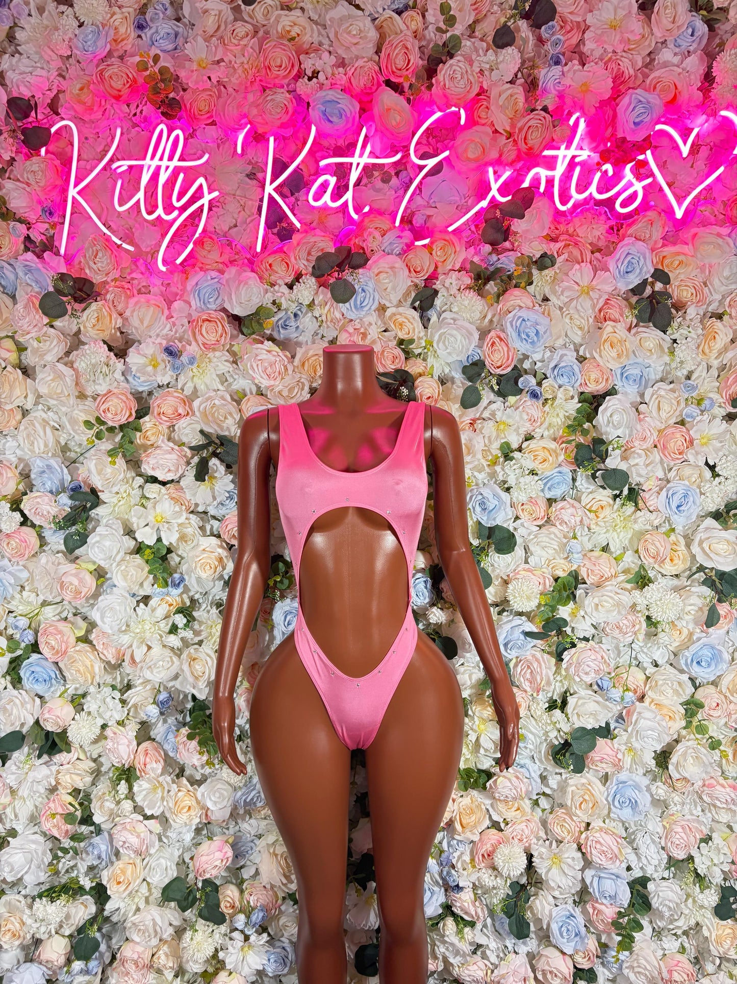 Festival Outfit One-Piece Pink Rave Bodysuit Exotic Dancewear Rave wear