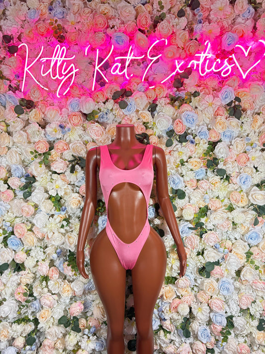 Festival Outfit One-Piece Pink Rave Bodysuit Exotic Dancewear Rave wear