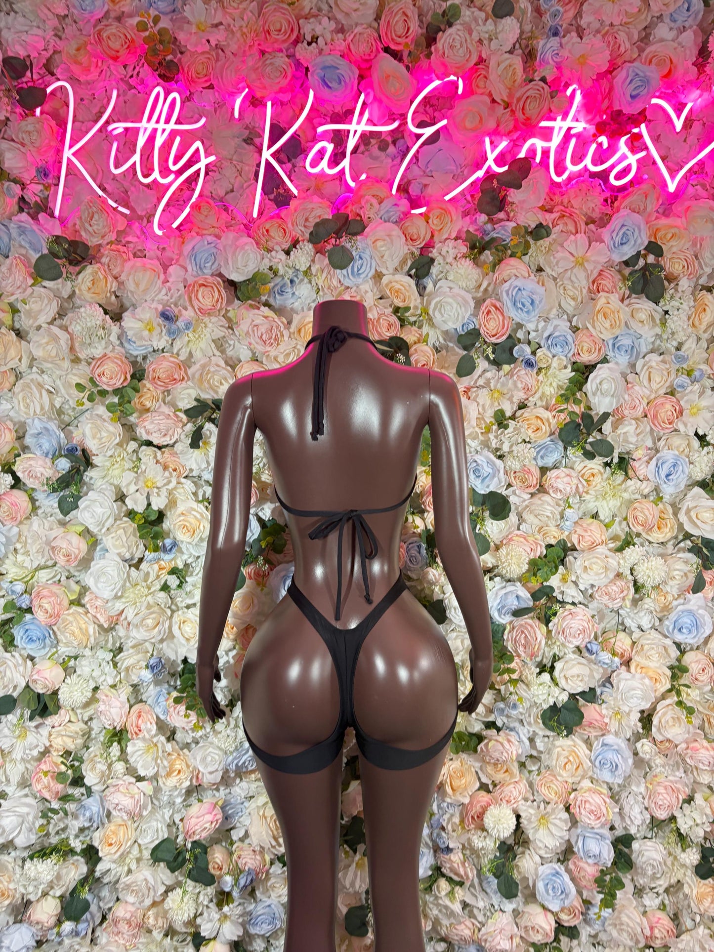 Exotic Dancewear - Bottle Girl Black Bodysuit Cutoff  Festival Clothing Club Outfit, Stylish Intimate Lingerie