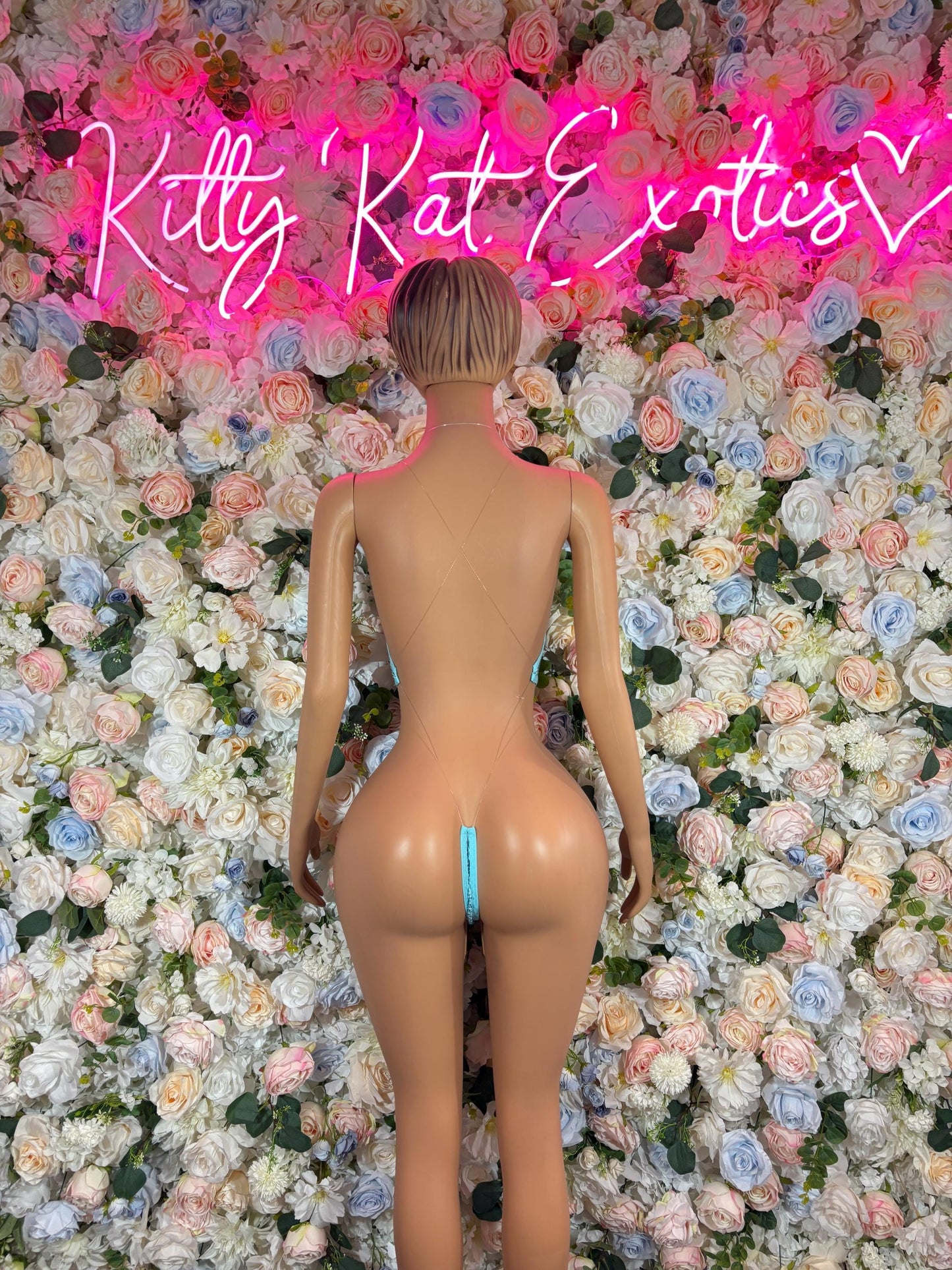 Exotic Dancewear One Piece Bodysuit Baby Blue Rave wear Festival Wear