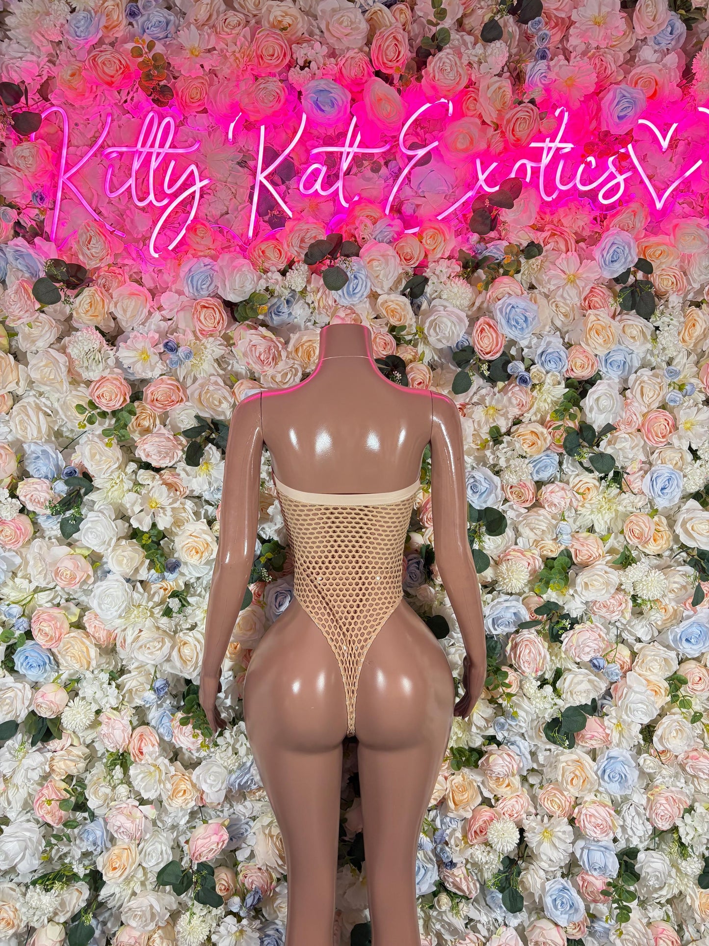 Fishnet Bodysuit One Piece Mesh Nude Festival Wear Bartender Outfit