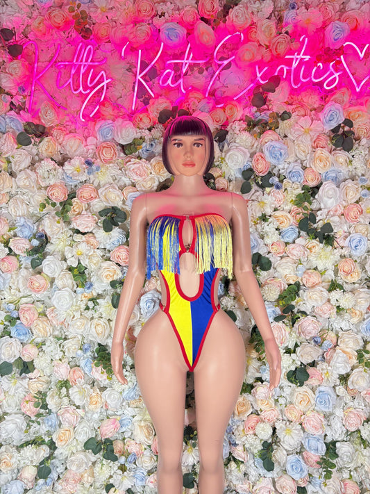 Ecuador One Piece Bodysuit | Swimsuit | Festival Outfit | Brazilian Cut Bikini | Country Flag Swimwear | Beachwear | Carnival Outfit