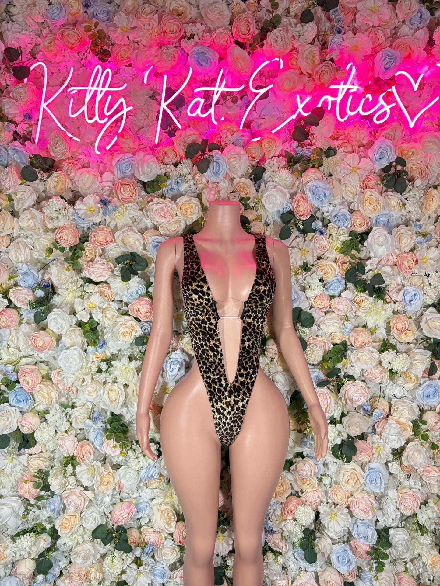 Exotic Dancewear  One Piece Leopard Bodysuit  -  Ravewear - Sexy Festival Outfit, Clubwear, Performance Costume