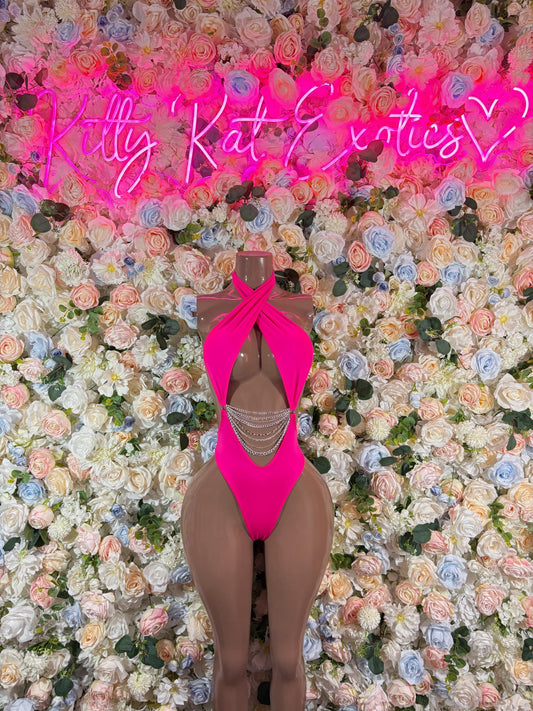 Bartender One-Piece Hot Pink Bodysuit   Bartender  | Exotic Dancewear Festival wear