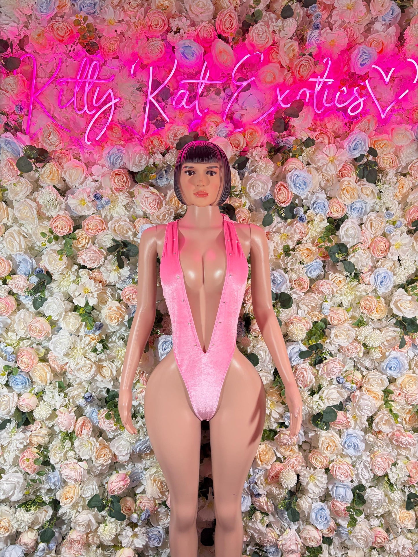 Rave wear One-Piece Baby Pink Bodysuit   Bartender  | Exotic Dancewear Festival wear