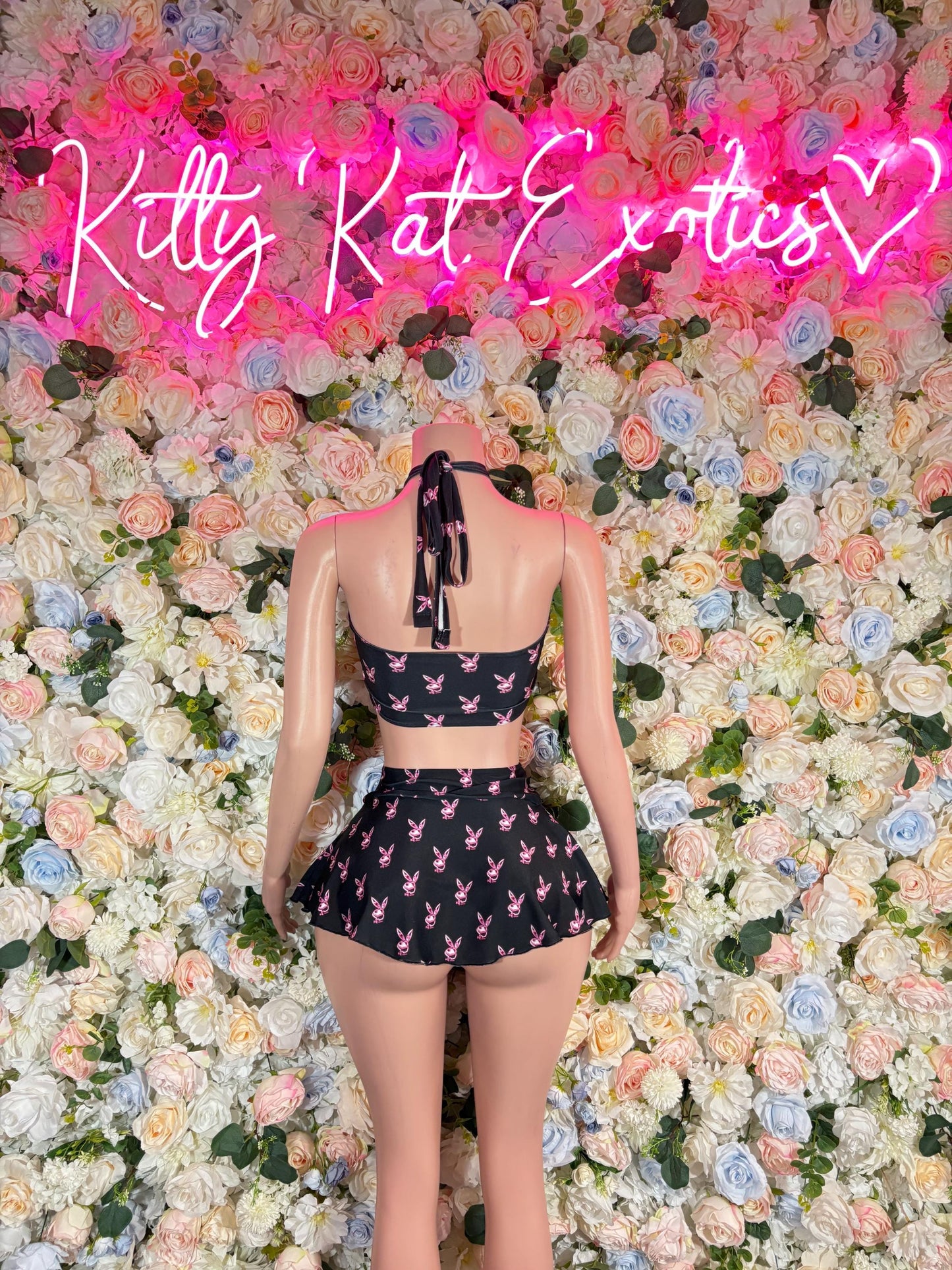 Cosplay Two-Piece Bunny Skirt Set School Girl  Sexy Bartender  | Rave Wear Festival wear Role Play Costume