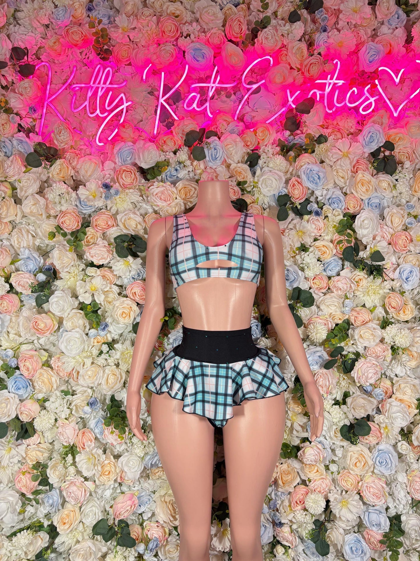 Festival Outfit Two Piece Green Skirt Set- Festival, Sexy for Performers, Events, or Special Occasions