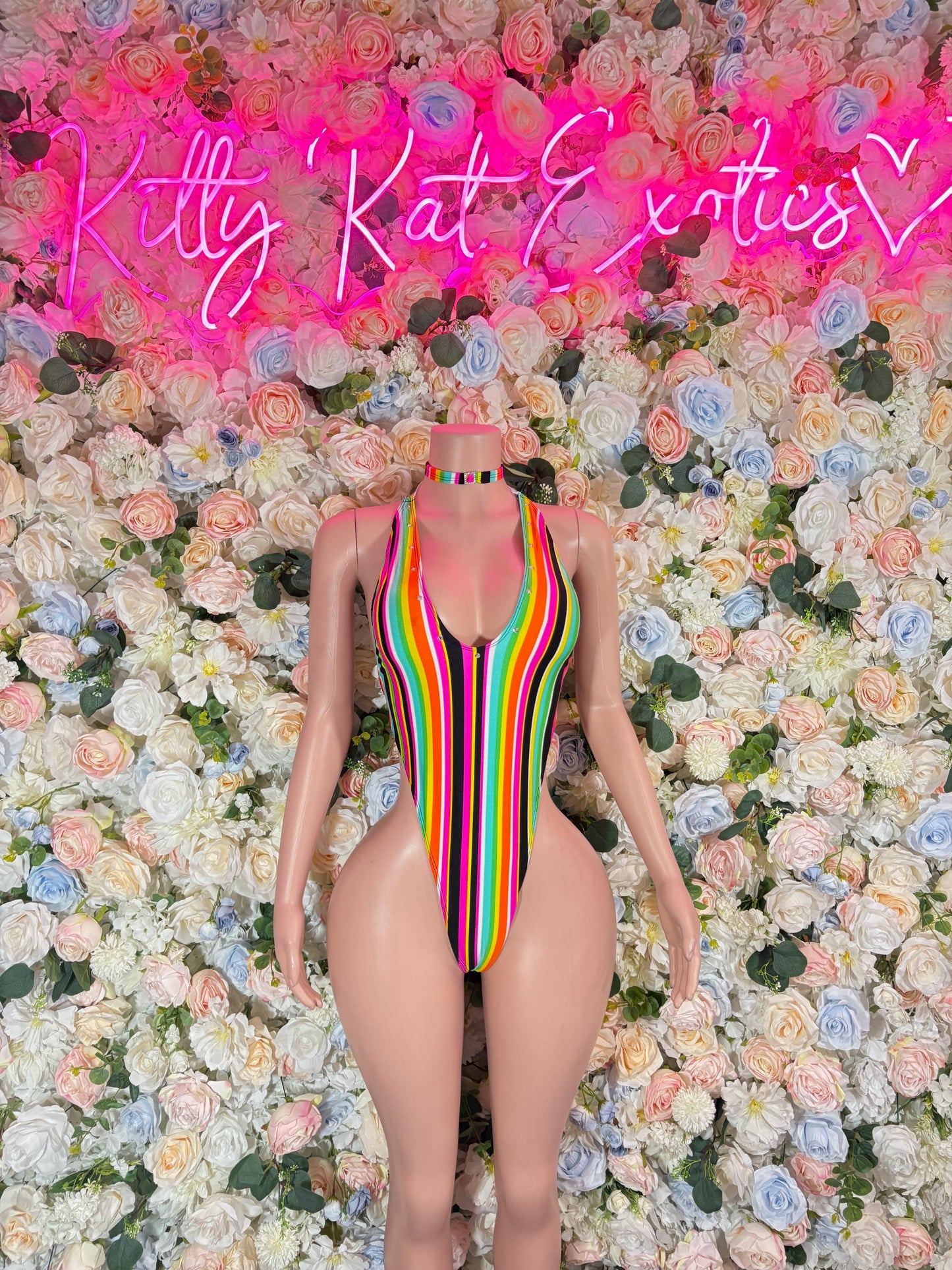 Ravewear One Piece Multicolor Bodysuit Exotic Dancewear Festival wear