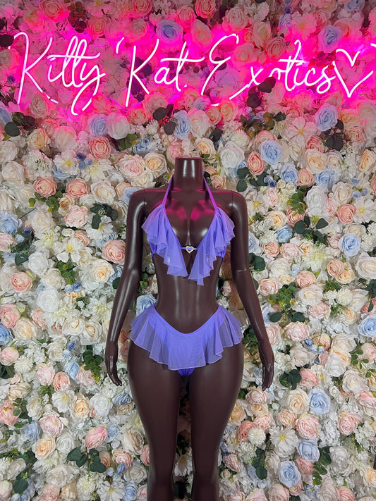 Festival Outfit Two Piece Purple Skirt Set- Festival, Sexy for Performers, Events, or Special Occasions