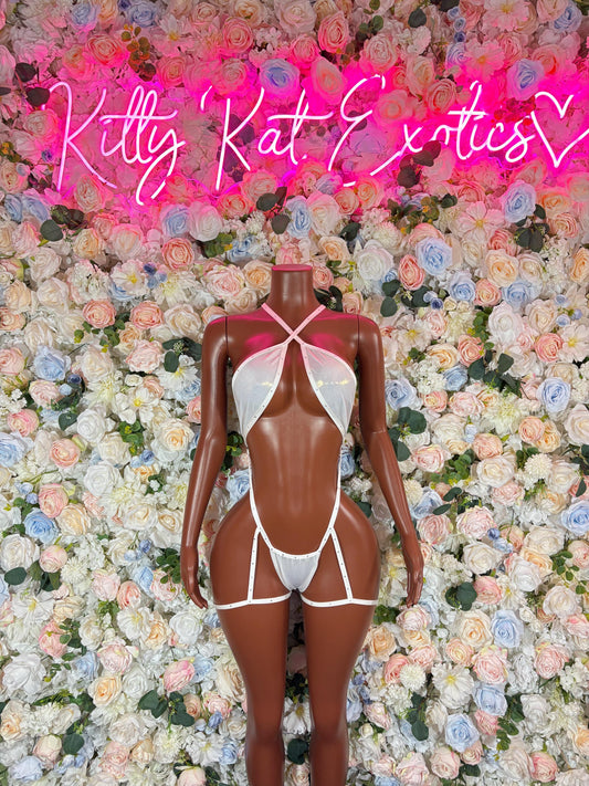 Festival Outfits White Metallic Exotic Dancewear Outfit, Cosplay Womens Costume