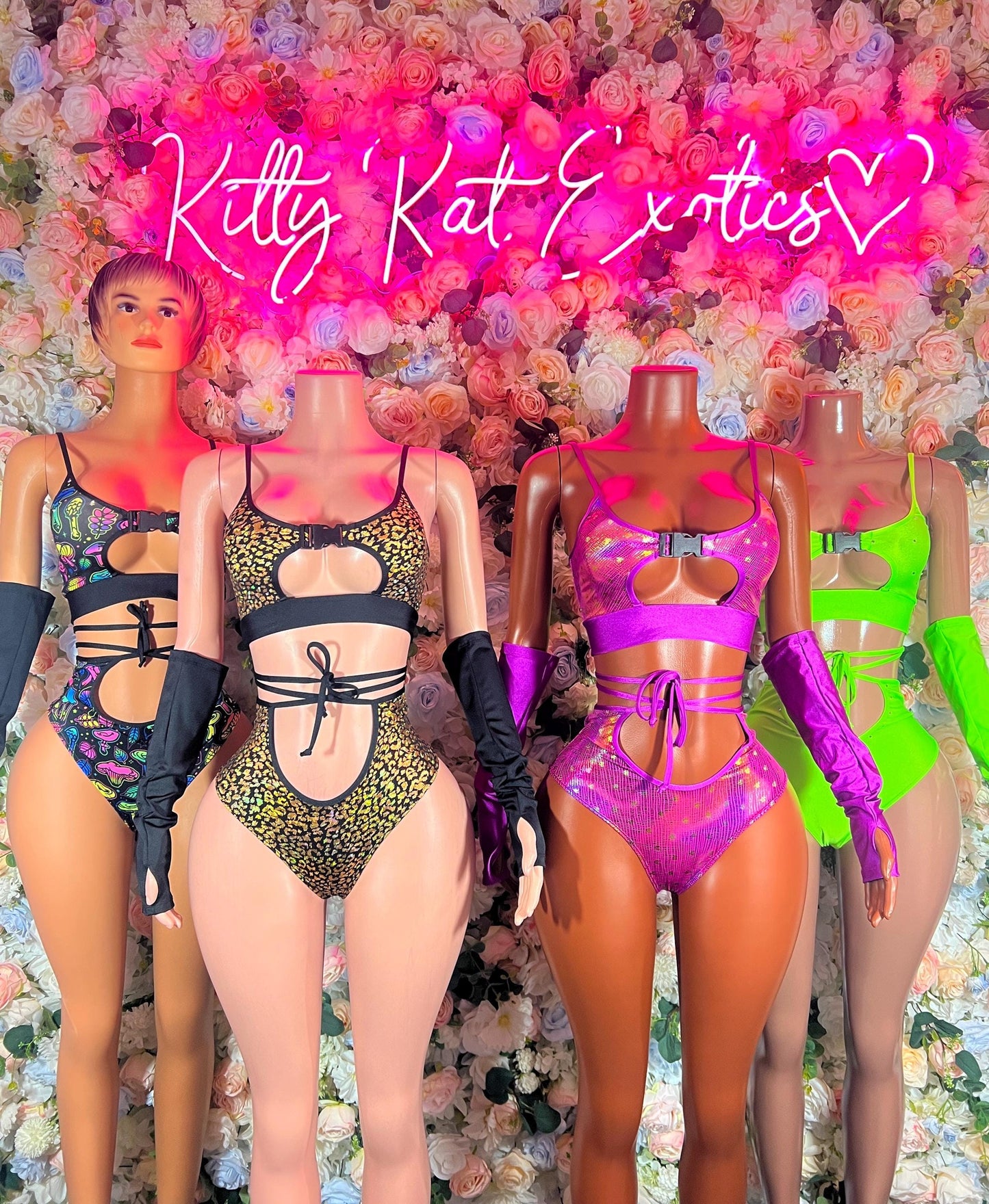 Glow in The Dark Rave Outfits Two-Piece Trippy Mushrooms With Sleeves  Festival Wear Ravewear Festive Costume