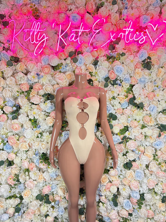 Bottlegirl Bodysuit One Piece Nude  Ravewear Festival wear Bartender Outfit