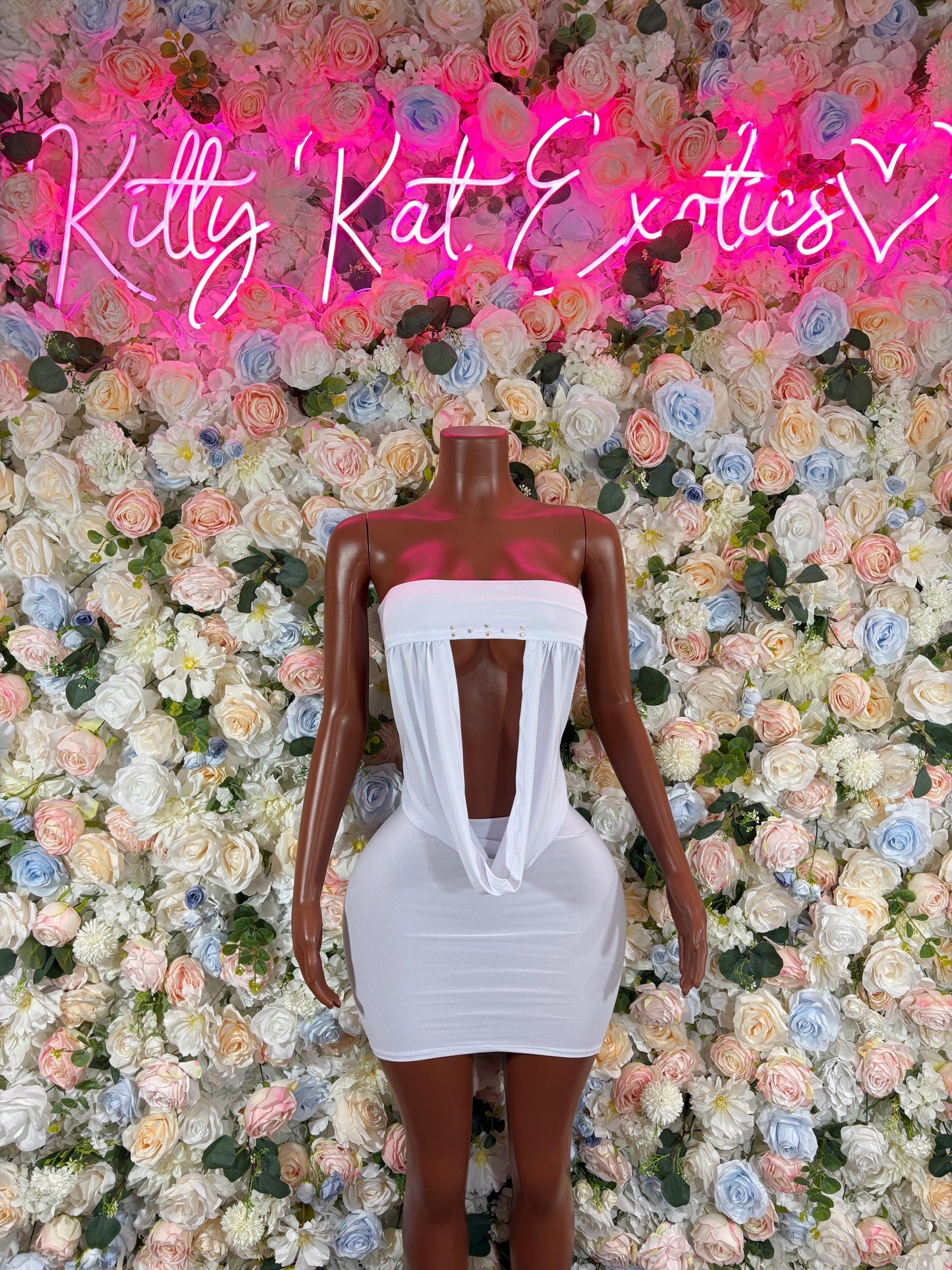 Summer White Dress Sexy Party Gown | Clubwear, Night Out, Bold Shiny Statement Womens Outfit