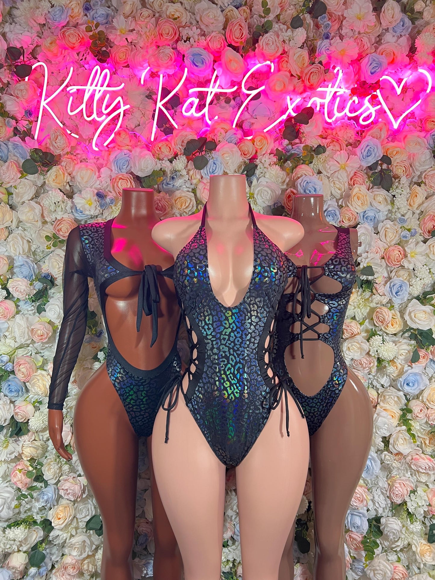 Bottle Girl One-Piece Bodysuit - Onyx Metallic Cheetah | Exotic Dancewear, Rave & Festival Outfit