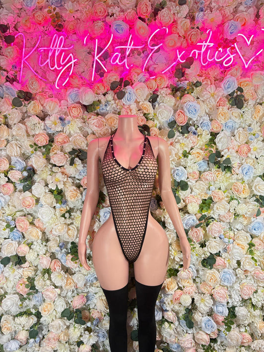 Black Fishnet Slingshot With Leggings  Bodysuit | Sexy Exotic Dancewear, Stripper Clubwear, Rave & Festival Outfit