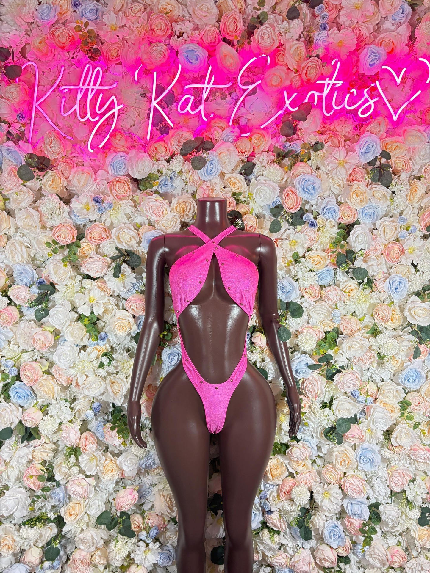 Festival Outfit One-Piece Pink Rave Bodysuit Exotic Dancewear Rave wear