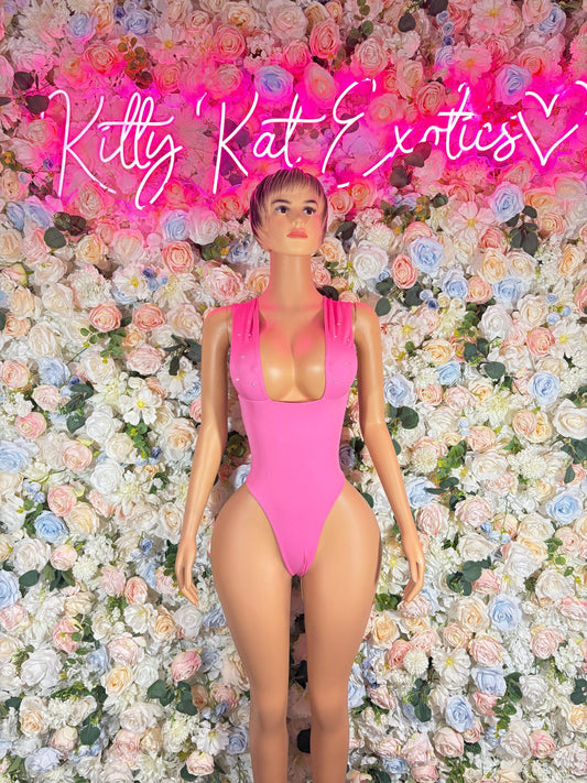 Festival Outfit One-Piece Pink Rave Bodysuit Exotic Dancewear Rave wear